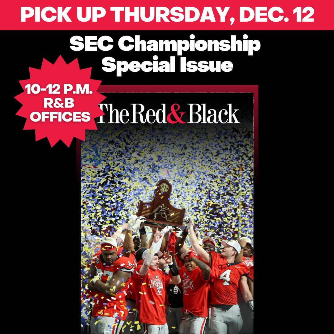 In town and want to grab your SEC Championship Paper? Stop by The Red &amp; Black offices at 540 Baxter Street from 10-12 p.m. on Thursday, Dec. 12 to secure your free copy. You can receive extra copies for a $5 donation in-person. Pre-order and ship: redandblackstore.com/products/2024-…