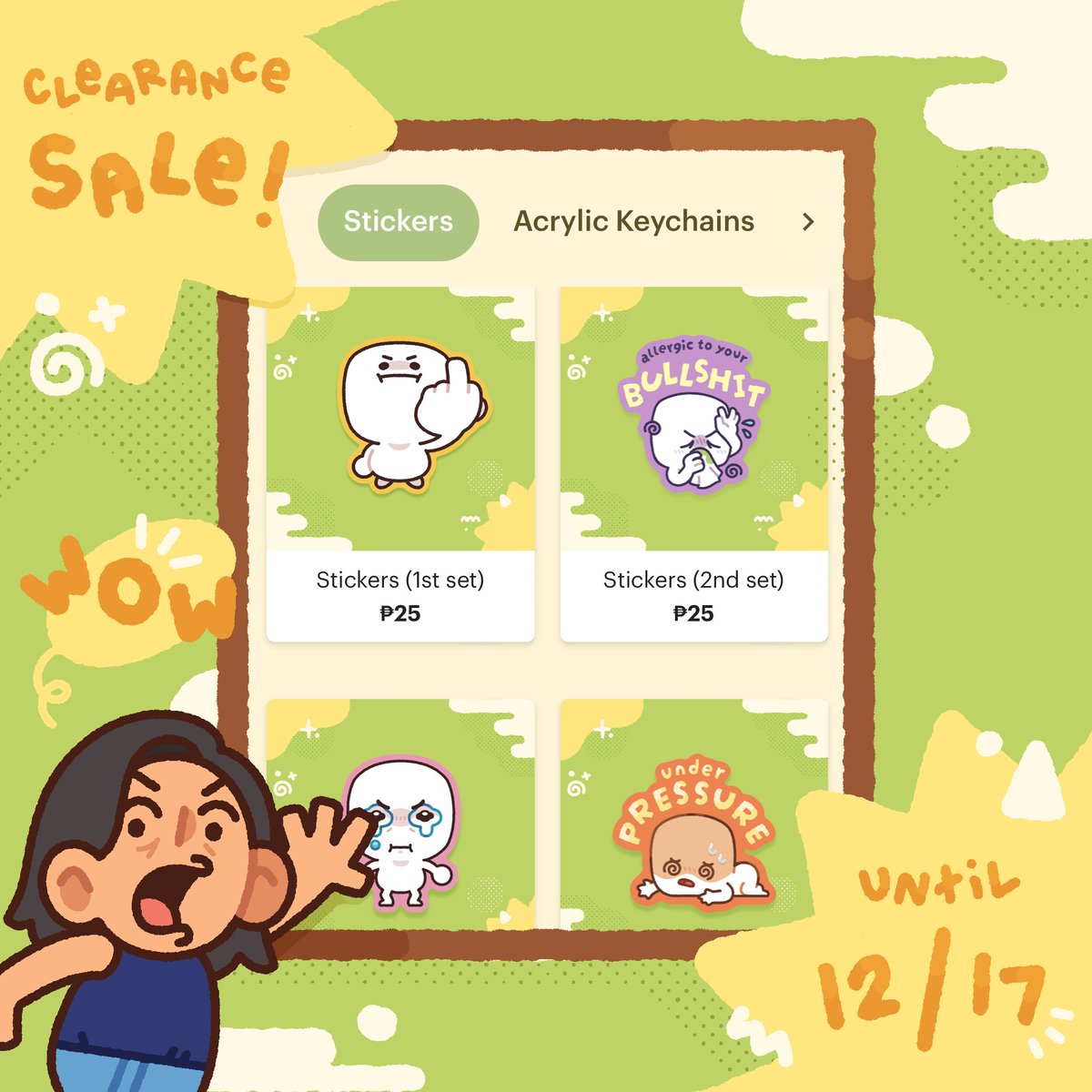 ktsudon_'s tweet image. event's done and i finally pushed myself to make an online shop for a clearance sale hehe shop will be open till dec 17! ⭐️ bili na po kayo! 🏃🏻‍♀️ 

🛒: ktsudon.cococart.co

#artph