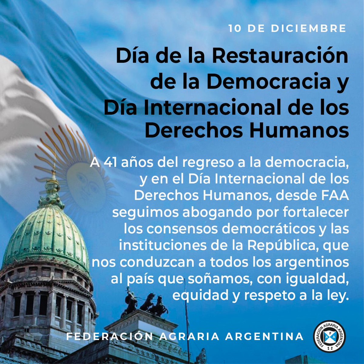 10 de diciembre: Día de la Restauración de la Democracia y Día Internacional de los Derechos Humanos