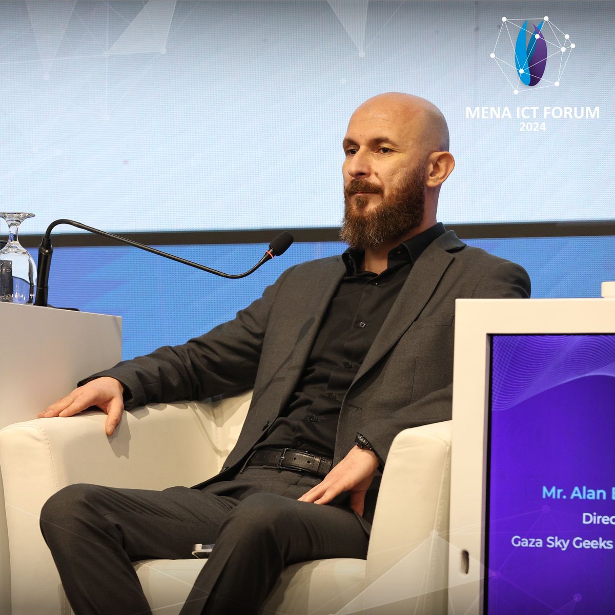 At MENA ICT Forum 2024, Ms. Dana Darwish moderated a session with Mr. Waed Al-Hawamdeh, Mr. Hussam Dwairi, and Mr. Alan El-Kadhi on the role of ITO and BPO in driving growth, creating jobs, and bridging the tech skills gap in MENA and beyond.