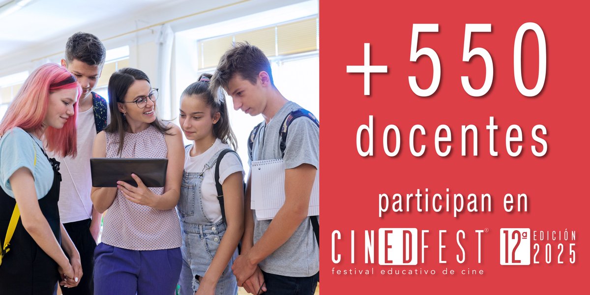Más de 550 docentes participan en la 12ª edición de Cinedfest.

Este martes comienzan las sesiones formativas Cinedfest para el profesorado.

Estaremos formando al profesorado en el uso del lenguaje audiovisual en el aula como herramienta educativa.