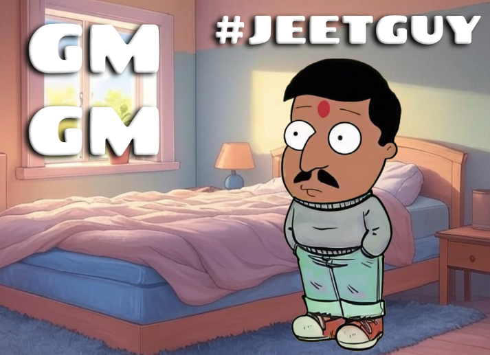 brunzynn's tweet photo. GM GM #JEETGUY fam, we hitting a mili today? https://t.co/GpZG7j2VeP