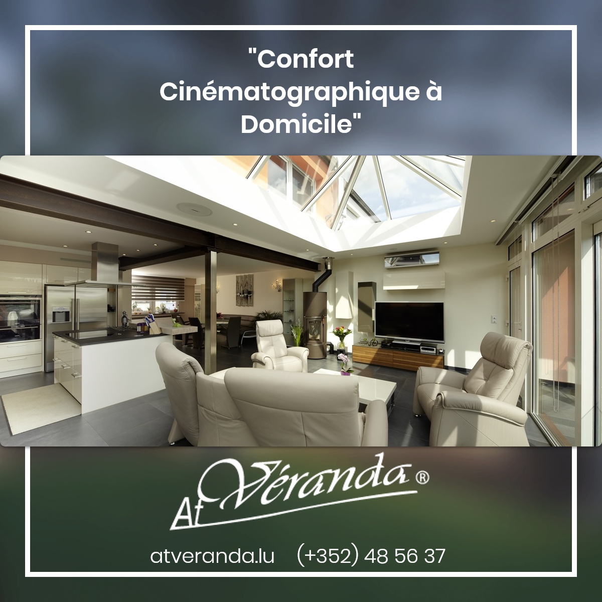 atverandalux's tweet image. Réinventez votre maison avec une véranda salle de cinéma de At Véranda! Acoustique de luxe, vision immersive, confort et élégance sur mesure. Votre cinéma privé pour des soirées mémorables. #VérandaCinéma #Confort #Immersion #DesignPersonalisé