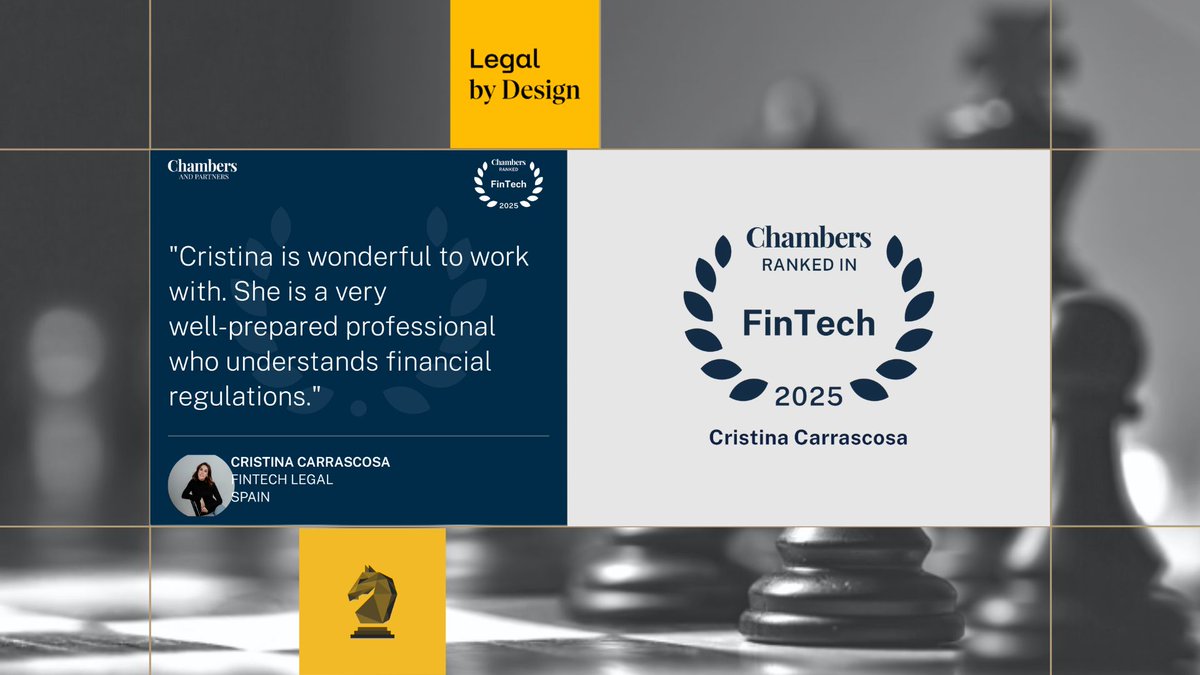 ATH21legal's tweet photo. 🥇💥Nuestra CEO @CarrascosaCris_ ha sido reconocida, un año más, por el prestigioso directorio @ChambersGuides dentro del sector FinTech. 
Orgullosos de trabajar a tu lado 🙌
#LegalByDesign https://t.co/5lD1UUWPyK