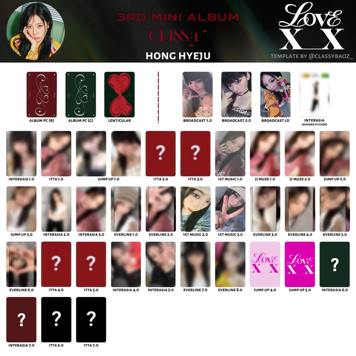 CLASS:y <LOVE XX> Photocard Template
클라씨 포토카드 특전 미공포

HD Link: tiny.cc/classylovexxte…

형서 채원 혜주 리원 지민 보은 선유
Hyungseo Chaewon Hyeju
Riwon Jimin Boeun Seonyou
#클라씨 #CLASSy #LOVE_XX