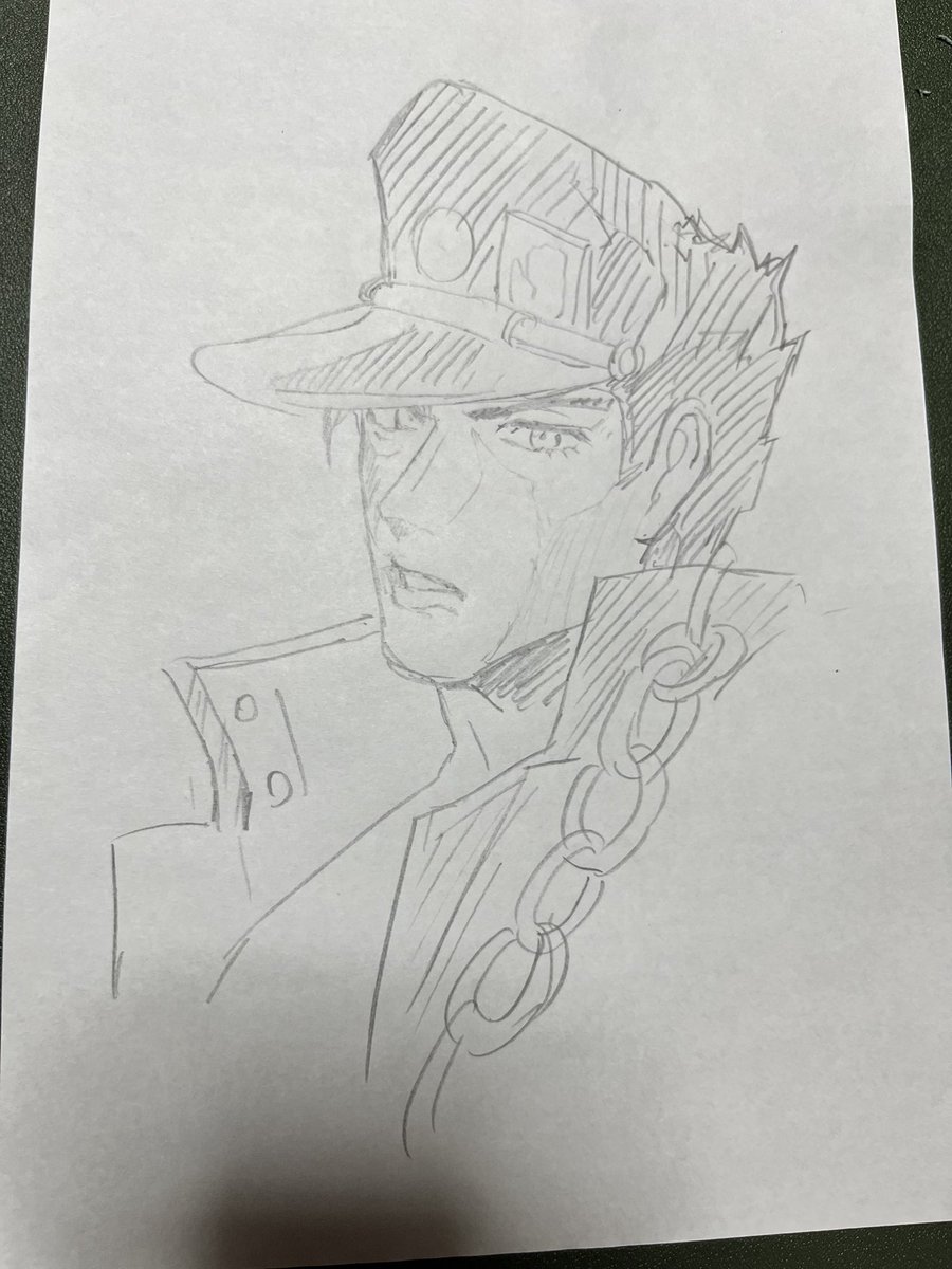 姪っち甥っちにせがまれたので描いた承太郎(模写) 