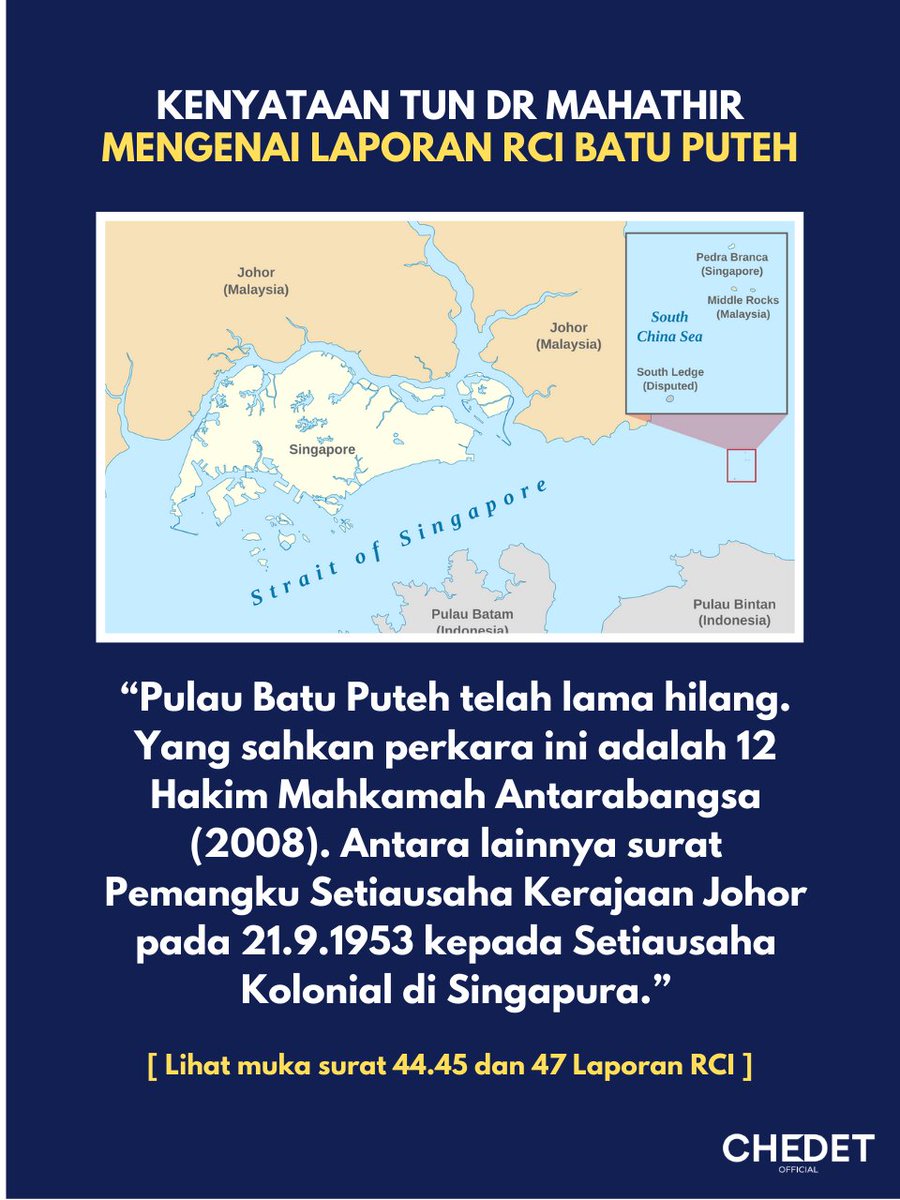 chedetofficial's tweet photo. Kenyataan penuh Tun Dr Mahathir bin Mohamad pada 10 Disember 2024 mengenai Laporan Suruhanjaya DiRaja berkenaan Pulau Batu Puteh boleh didapati di pautan berikut :- https://t.co/cn8EhjIDYY https://t.co/fZHKuqlaM4
