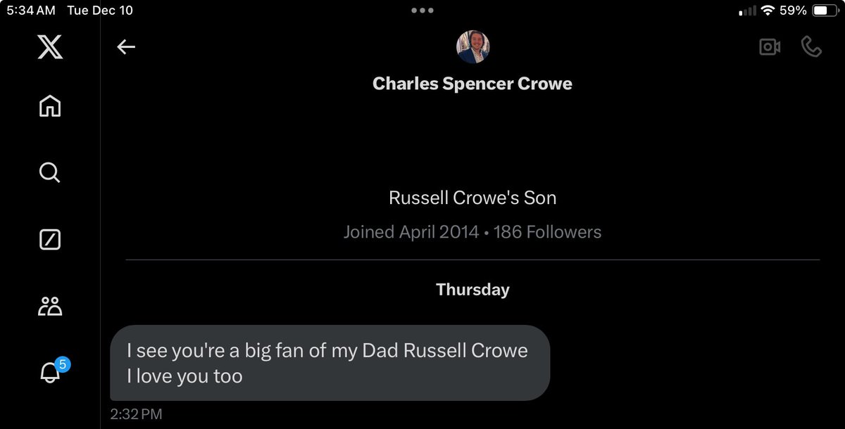 Cc1of260's tweet photo. @russellcrowe I blocked that one, and i had these two send me messages https://t.co/TD0fep4Qun