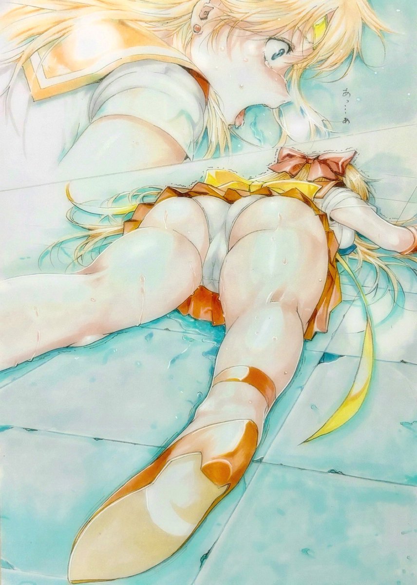 謎の攻撃‼️
#セーラームーン
#セーラーヴィーナス 
 #アナログイラスト
#愛野美奈子 
#パンチラ 