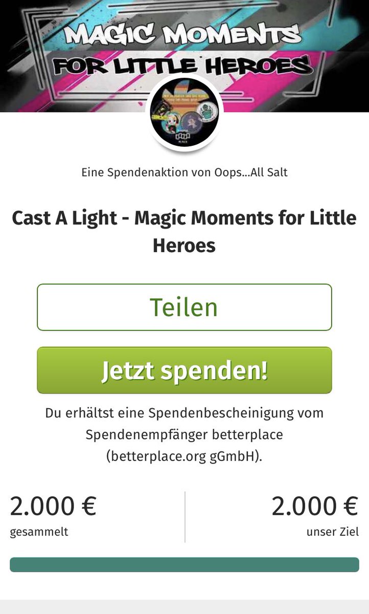 MTGStoriesDE's tweet photo. Das selbstgesetzte Spendenziel ist bereits erreicht.
Vielen Dank an alle, die gespendet haben und an die, die noch spenden werden
https://t.co/L1CmU1JtcG https://t.co/wdNax4wcsH