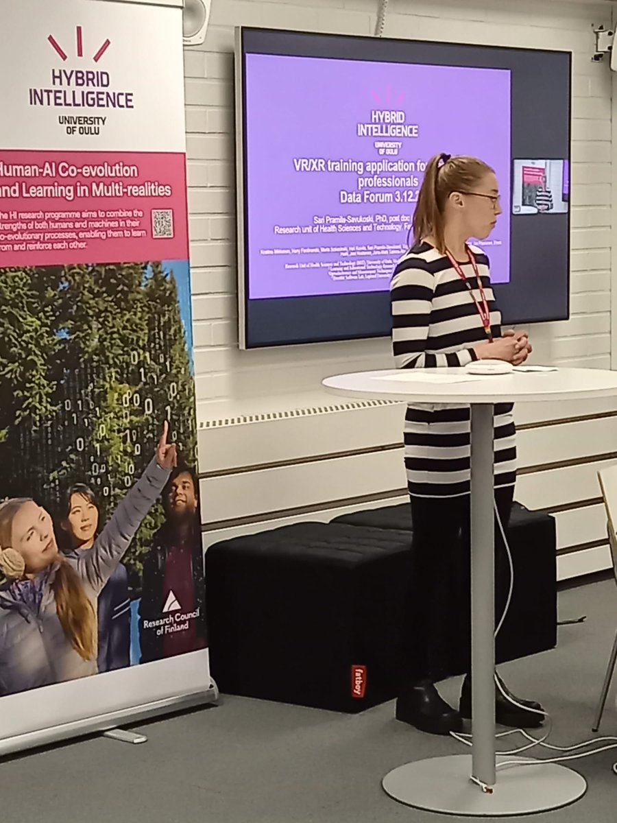 OuluHi's tweet photo. Last week at HI Data Forum, @UniOulu  we learned from inspiring presentations and hands-on sessions how Virtual Reality application serves as a powerful research tool in human interaction. Peresenting HI researchers @sari_pramila  #healthcare and  @AndyNguyenXAIED #education🔍 https://t.co/xZhmUTX54U