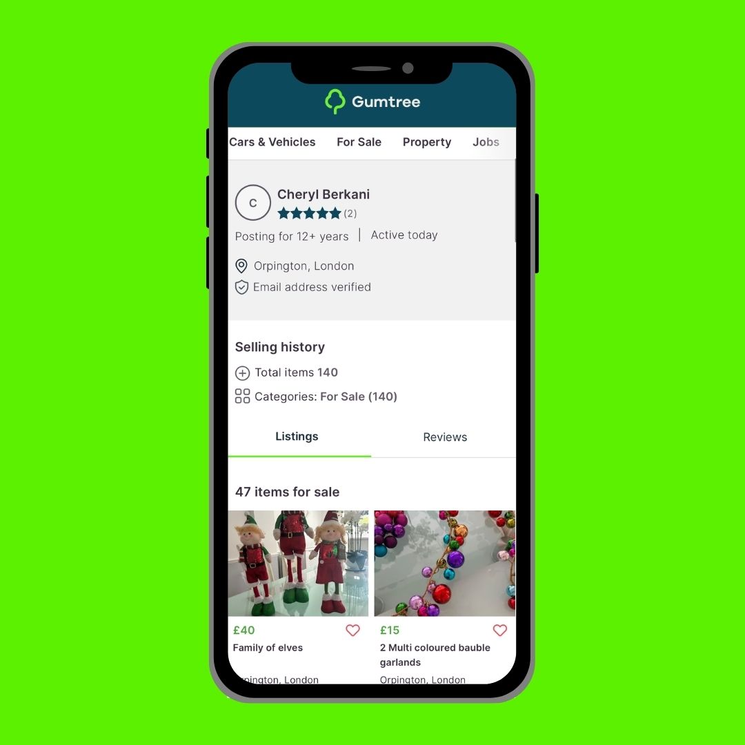 Gumtree's tweet image. Where’s your Christmas spirit? Cheryl’s got tons of it 🎅Check out her Gumtree profile if your tree is looking a bit bare and you need some extra decorations #MerryChristmas #GoodSeller #GoodFinds

gumtree.com/profile/accoun…