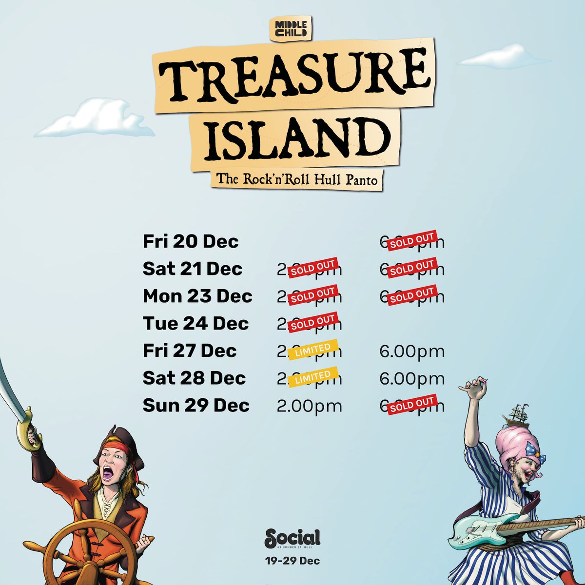 Tickets for Treasure Island at <a href="/socialhumberst/">Social</a> are selling like hot grog on the North Sea, with all late-night shows sold out and family performances looking like this 👇