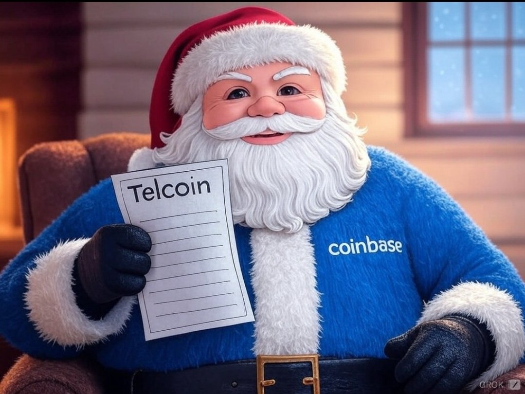 HE'S MAKING A LIST HE'S CHECKING ITS TWICE TO $TEL WHO HAS BEEN NAUGHTY OR NICE ! @BRIAN_ARMSTRONG CAN YOU LIST #TELCOIN ON @COINBASE SO 🎅 CAN GET ALL THE NICE ONES A BIG BAG OF $TEL UNDER THE 🎁🎄 TREE.