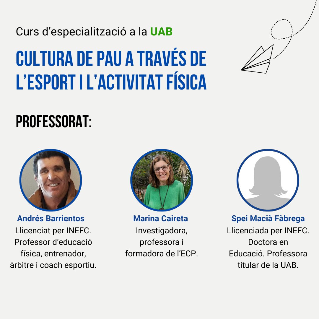En el nostre curs de "Cultura de pau a través de l'esport i l'activitar física" comptaràs amb professionals amb una gran experiència que t’ensenyaran les competències i estratègies clau per gestionar conflictes i millorar les relacions entre els teus estudiants.
👇👇👇