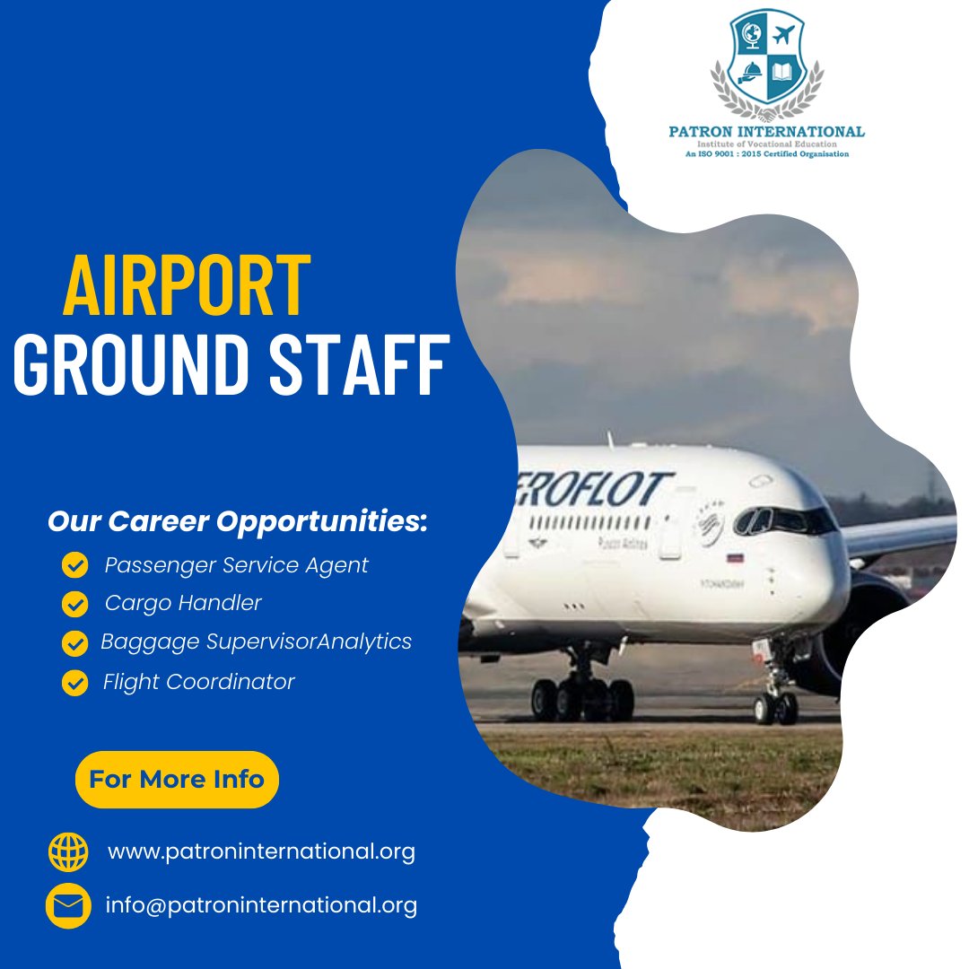 patroninternat's tweet photo. Take off with our Airport Ground Staff Course and build a future in the airline industry! Gain professional skills, hands-on training, and job opportunities with top airlines. Don’t wait—enroll today!

#AviationCareer #GroundStaffTraining #AirportJobs #AviationIndustry https://t.co/fMnUCf9SjJ