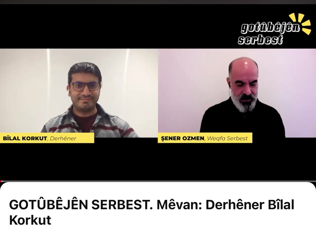 Şener Ozmen dipirsê Bilal Korkut dibersivene. Civateke samîmî û ji dil.