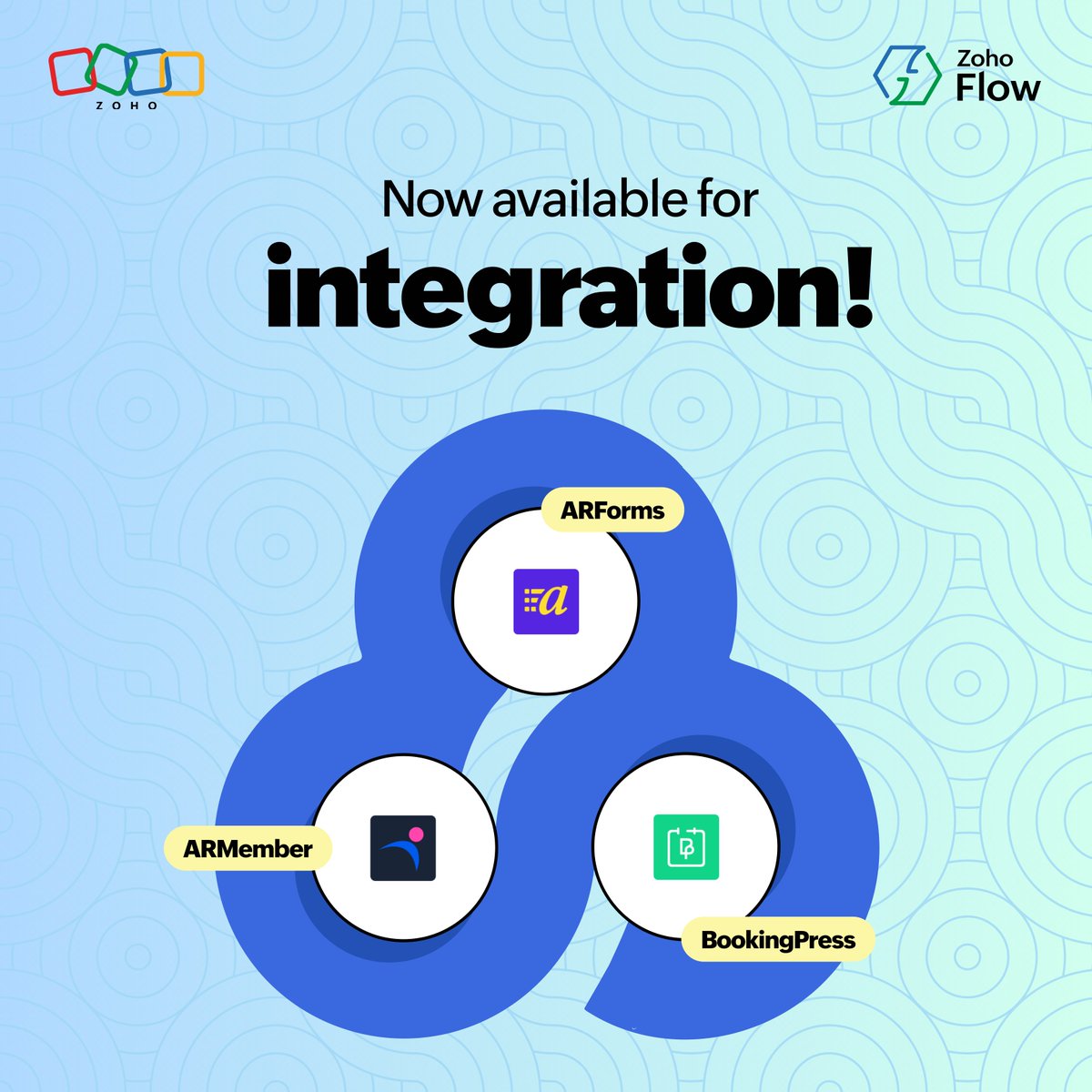 ZohoFlow's tweet image. ARForms, BookingPress, and ARMember are now a part of Zoho Flow&apos;s list of apps. Check out these applications and start integrating today: 

zohoflow.com/apps/categorie… 

#Zoho #ZohoFlow