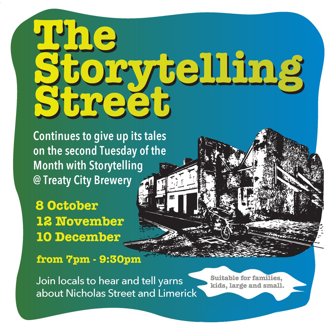 Tonight, Dec 10th, The Storytelling Street takes place in Treaty City Brewery, Nicholas St, Limerick. Enjoy festive tales of the best &amp; worst Christmas gifts—laughter, nostalgia, &amp; holiday cheer. Free &amp; open to all ages!