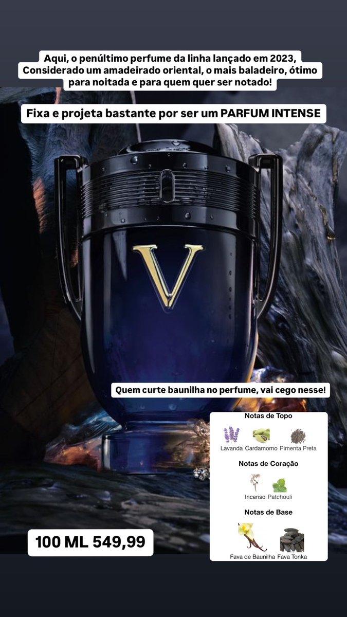 Lucasmd17's tweet photo. INVICTUS EDT 100 ML 489,99
INVICTUS PARFUM 100 ML 549,99
INVICTUS VICTORY EDP 100 ML 549,99 / 659,99
INVICTUS VICTORY ELIXIR PARFUM 100 ML 549,99 
INVICTUS PLATINUM 100 ML 529,99

#invictusedt #invictusparfum #invictusparcum #invictusvictory https://t.co/3fQfXKPRHO