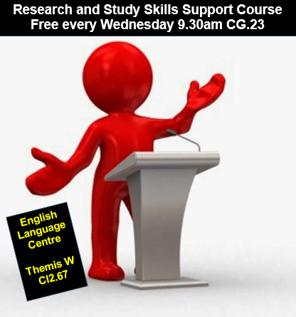 Research and Study Skills for international research students. 
 
 Our final session is on Public Speaking – Wednesday 11th December 2024 - 9:30am in CG.23
Drop in - no need to book.

<a href="/TeessideUni/">Teesside University</a>
<a href="/SSSHL/">o0i0o</a>
<a href="/TeesUniSHLS/">@TeesUniSHLS</a>
<a href="/TeesUniSCEDT/">TU SCEDT</a>
<a href="/TeesStudentLife/">Teesside University Student Life</a>
<a href="/PostGradTeesUni/">Postgraduate Society Teesside University</a>