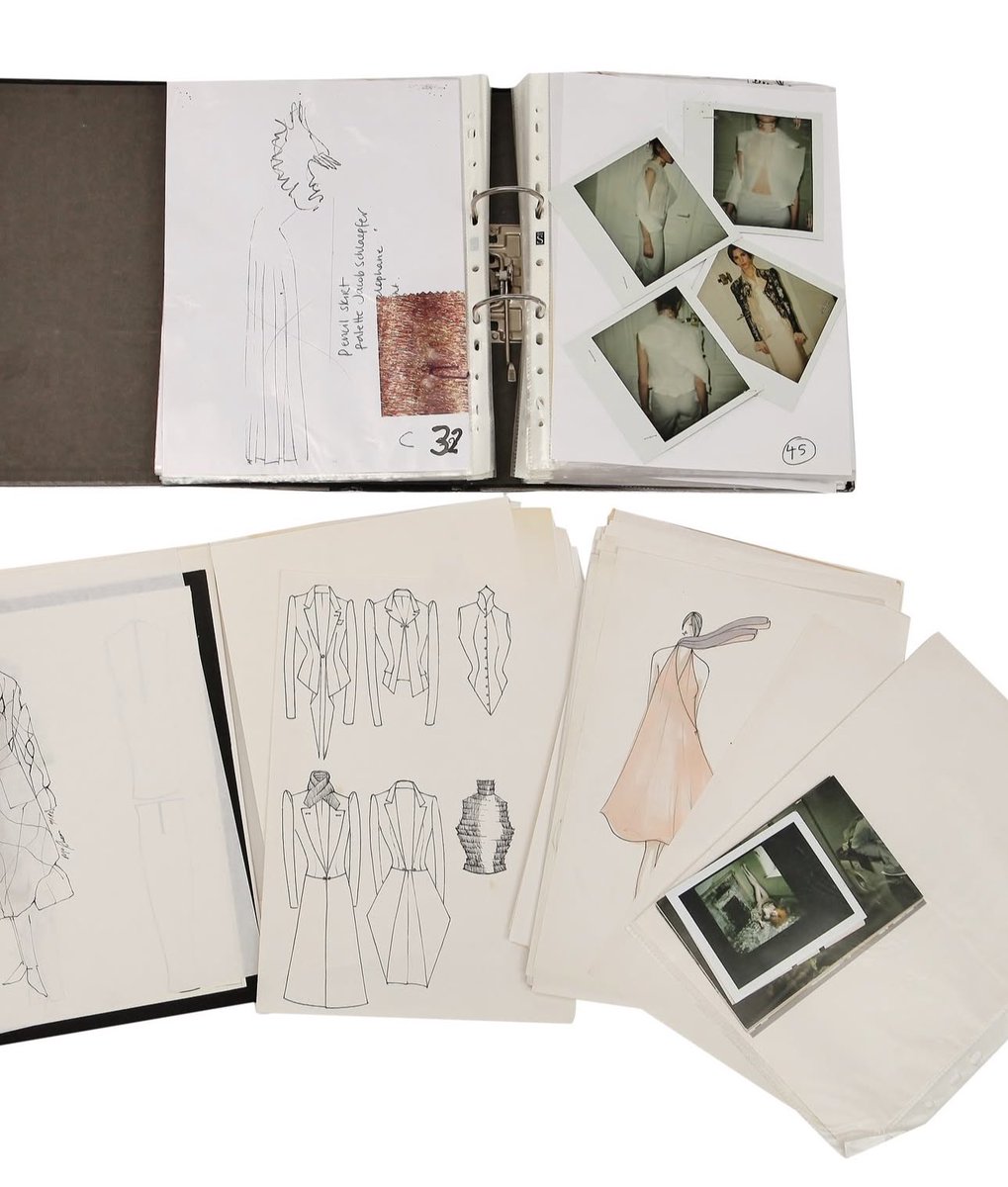 StreetFashion01's tweet image. Alexander McQueen’s Sketchbooks are currently up for auction!