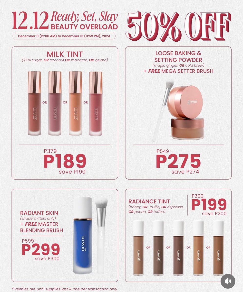 GRWM 50% OFF!

GRWM milk tint: s.shopee.ph/7AN04Vhy6B
video: ph.shp.ee/qnjr0sz?smtt=0…
other bundles: ph.shp.ee/80z6uee?smtt=0…