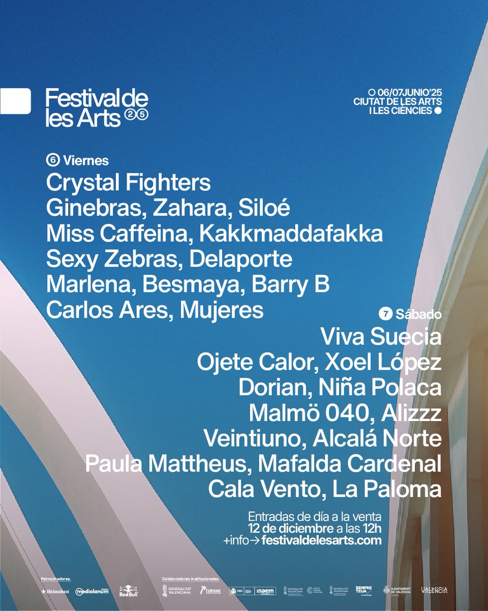 enterticket's tweet photo. 🚨 SORTEO EXPRESS 🚨  ¡2 ABONOS GENERALES para #FestivaldelesArts2025! 🤍 

¿Cómo participar? 👇
1. Sigue a @enterticket 
2. Dale 🔁 y ❤️ a esta publicación
3. Menciona a tu acompañante

⏰ Sorteo activo hasta el jueves 12 de diciembre a las 11h.
🤞 Resultado en nuestro Instagram https://t.co/0YRKN487B0