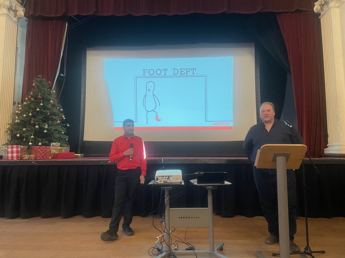 ⁦<a href="/OsmanBhatti/">Osman Bhatti</a>⁩ taking us through the Red Whale Cancer Update in beautiful Stratford Town Hall today. So nice to be at an in person event after such a long time. Thank you ⁦<a href="/neltraininghub/">NEL Training Hub</a>⁩