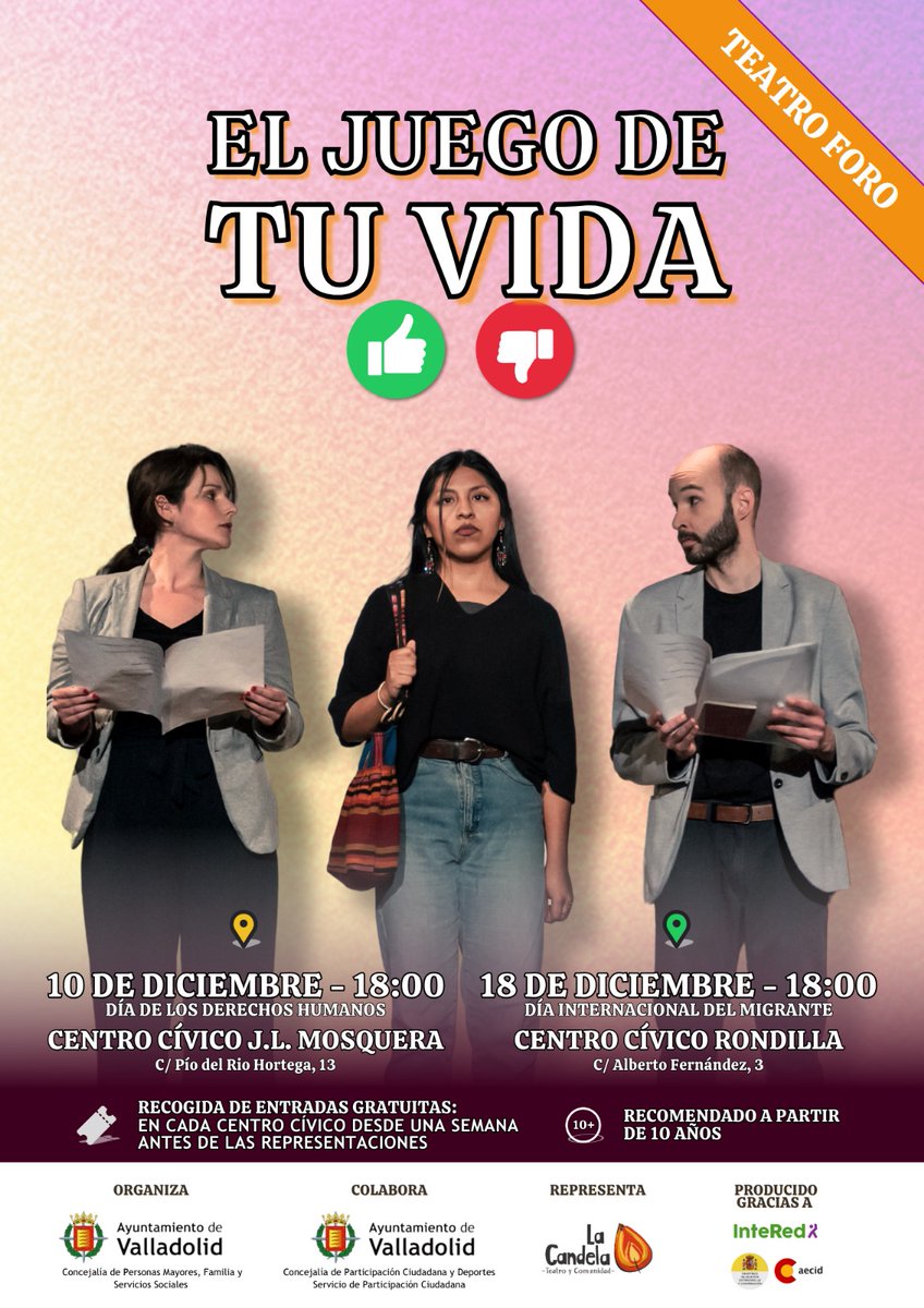 Y esta tarde... #teatroforo en el Centro Cívico Mosquera de Huerta del Rey (Valladolid)