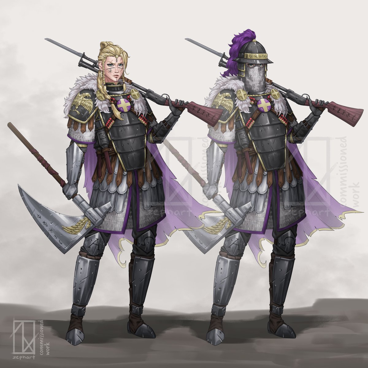 Plate, chains, lamellar, all in one character?! Enjoyed drawing this super badass Varangian Guard for @x_obsidia's Trench Crusade OC! 

#trenchcrusade #characterdesign