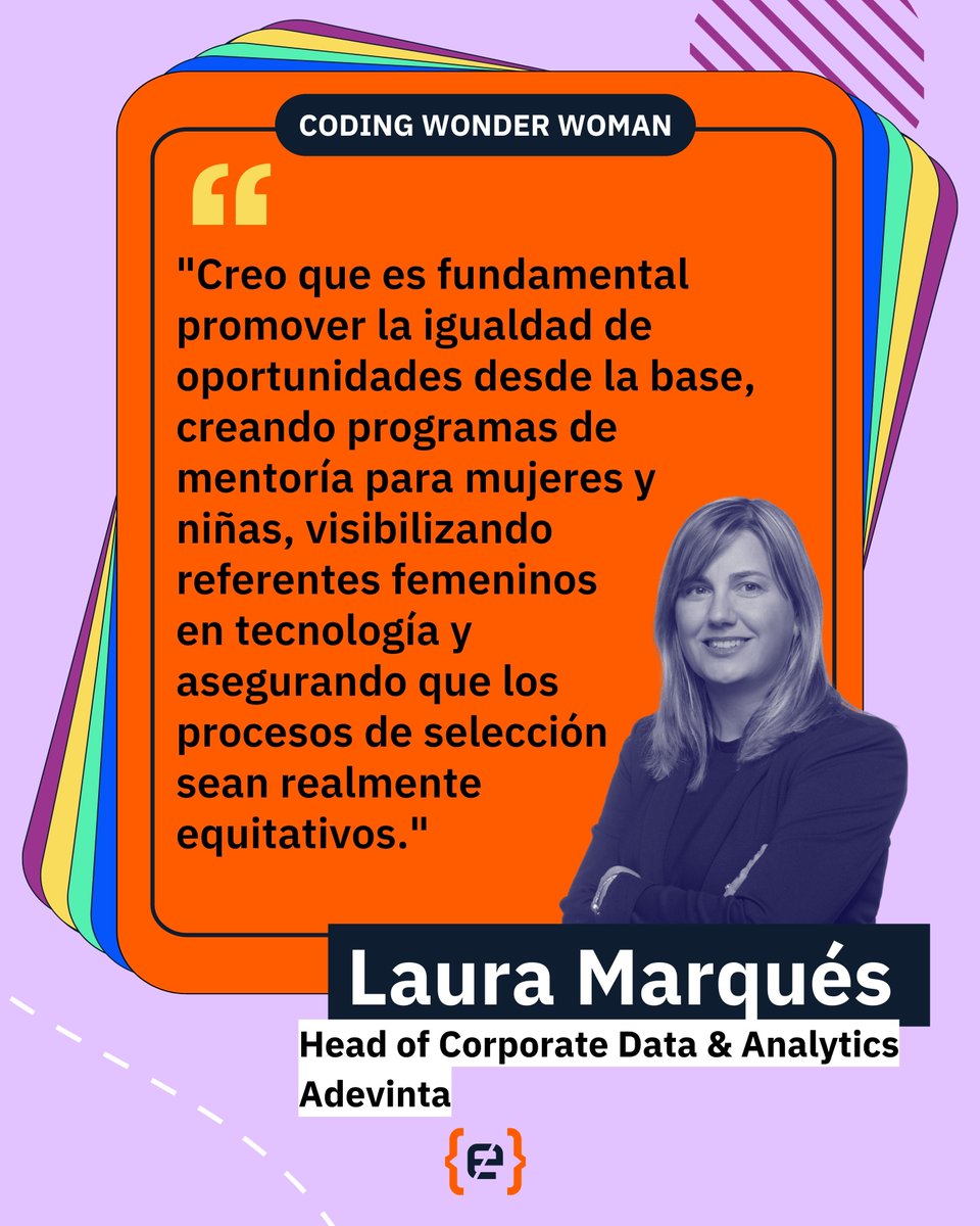 Codemotion Madrid (@codemomadrid) on Twitter photo 📊 Conoce a Laura Marqués, Head of Corporate Data & Analytics en <a href="/AdevintaSpain/">AdevintaSpain</a> 🌟
💡 "La tecnología es un campo que constantemente evoluciona, y todos, independientemente de nuestro género, tenemos un papel importante que jugar en su transformación."
👉 #CodingWonderWomen 📊 Conoce a Laura Marqués, Head of Corporate Data & Analytics en <a href="/AdevintaSpain/">AdevintaSpain</a> 🌟
💡 "La tecnología es un campo que constantemente evoluciona, y todos, independientemente de nuestro género, tenemos un papel importante que jugar en su transformación."
👉 #CodingWonderWomen