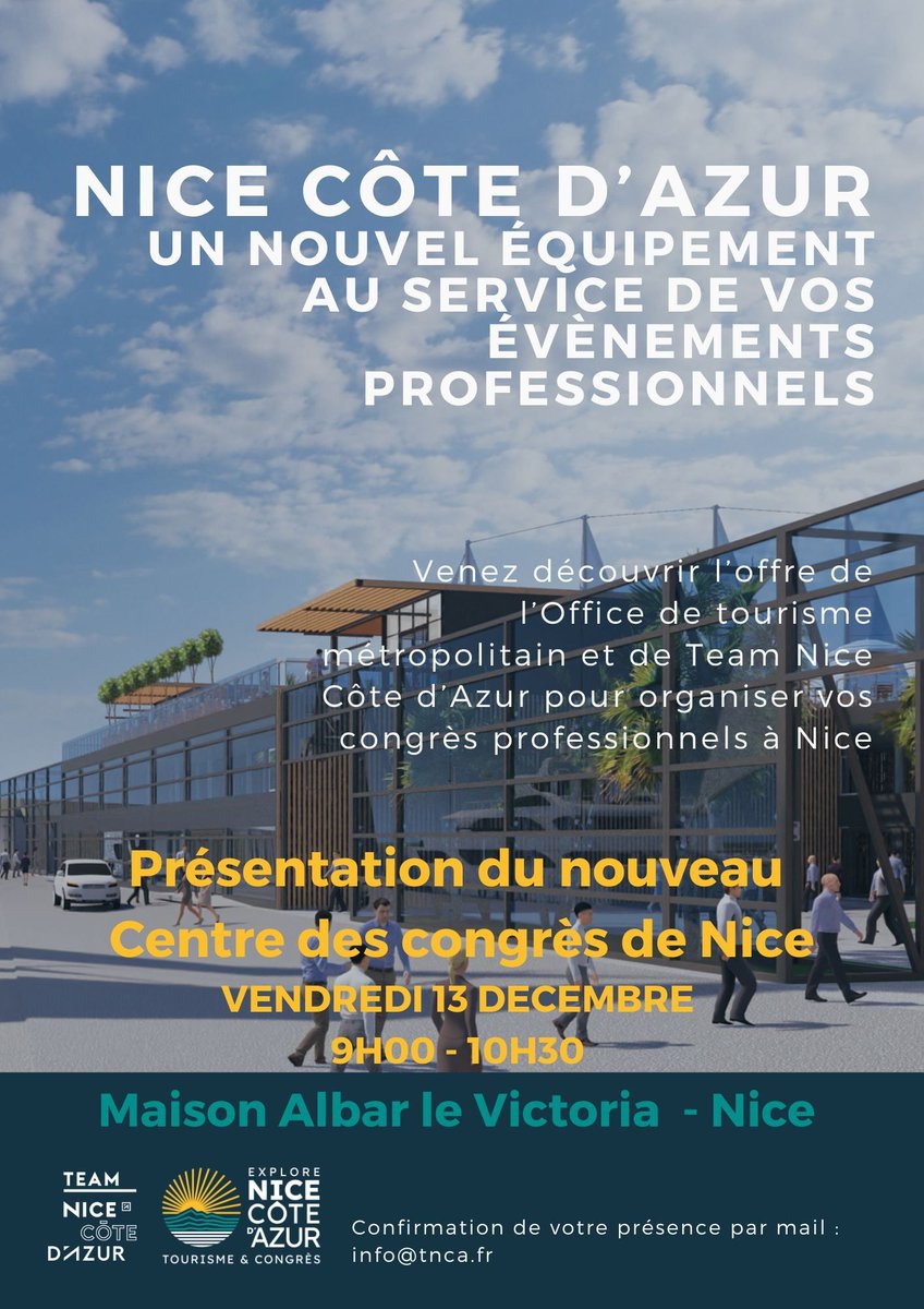 InvestCotedAzur's tweet photo. 📍 Save the Date : découvrez le nouveau Centre des Congrès de Nice, lee 13 décembre 2024.
➕ https://t.co/NzJvGIGAT7
#investincotedazur #nice06 #nicecotedazur #tourismeaffaires #meetinnicecotedazur https://t.co/HR2kN62c4i