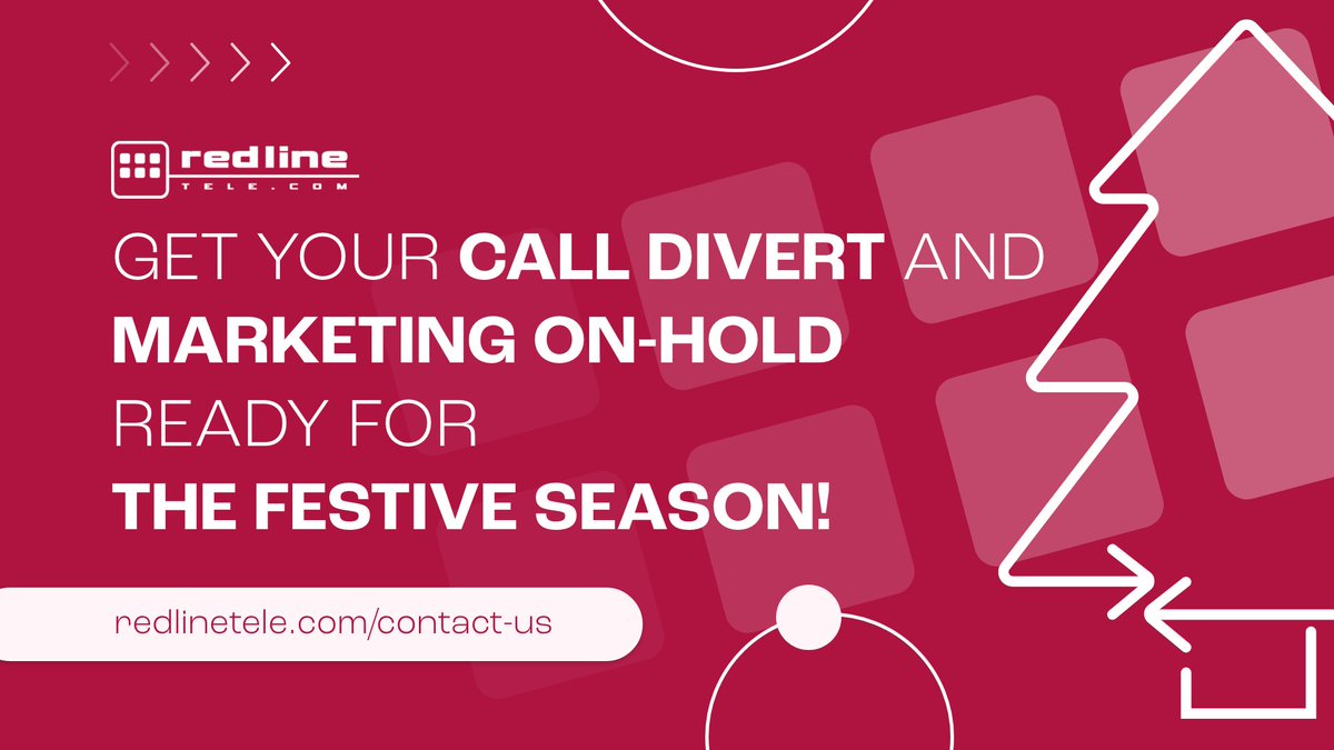 🎄 Not long now until the big day 🎅 
Make sure your call divert and marketing on-hold is ready for the festive season.
Get in touch by Friday 20th December 2024 to make any changes ➝ redlinetele.com/contact-us/