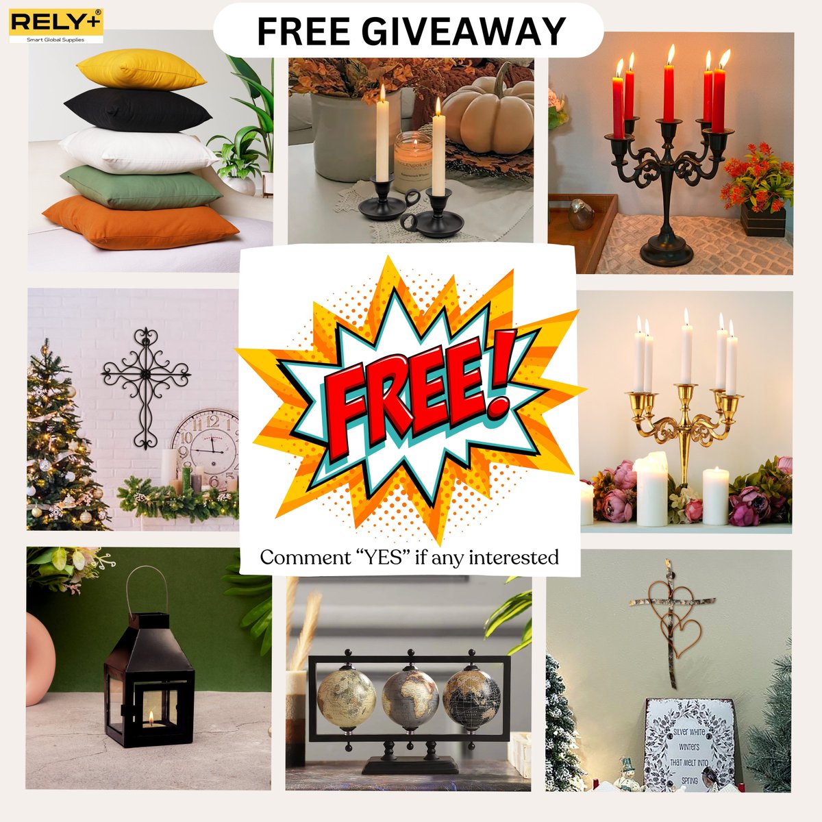 relyplus1's tweet photo. 🎉 Festival Giveaway Alert! Limited Time🎁

Celebrate the season of joy with our FREE Giveaway of stunning décor items!  Add a festive touch to your home

1️⃣ Text hi in inbox or in post
2️⃣ Visit &amp; Contact https://t.co/WEKTtGhH8i

#FestivalGiveaway #homedecor https://t.co/CTYwuPRpi8