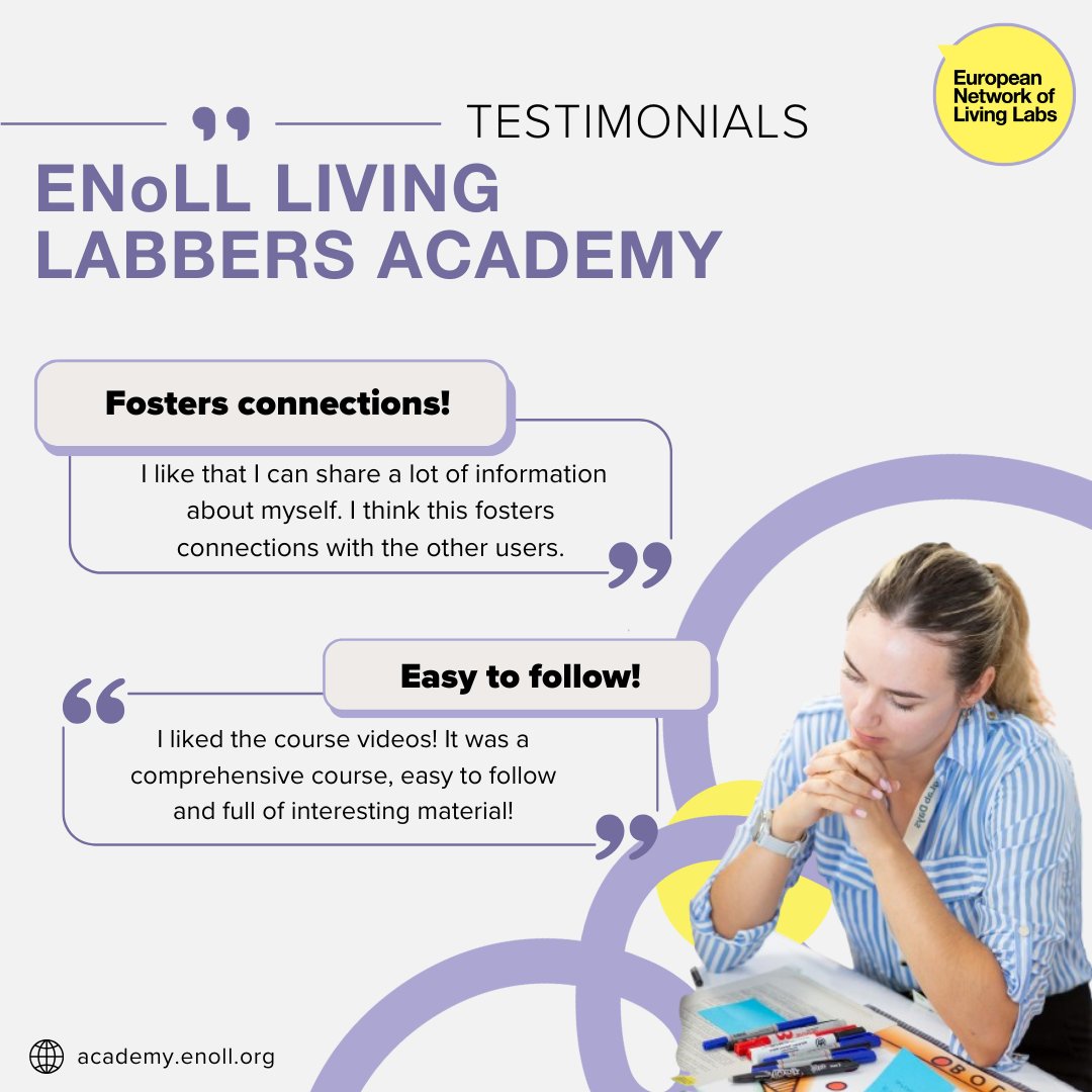 🌟 The ENoLL Living Labbers Academy is taking off! 

Have a look below to hear from some of our inspiring Academy participants about how they're enjoying their learning journey, gaining new perspectives, and elevating their Living Lab!

Join the Academy: academy.enoll.org