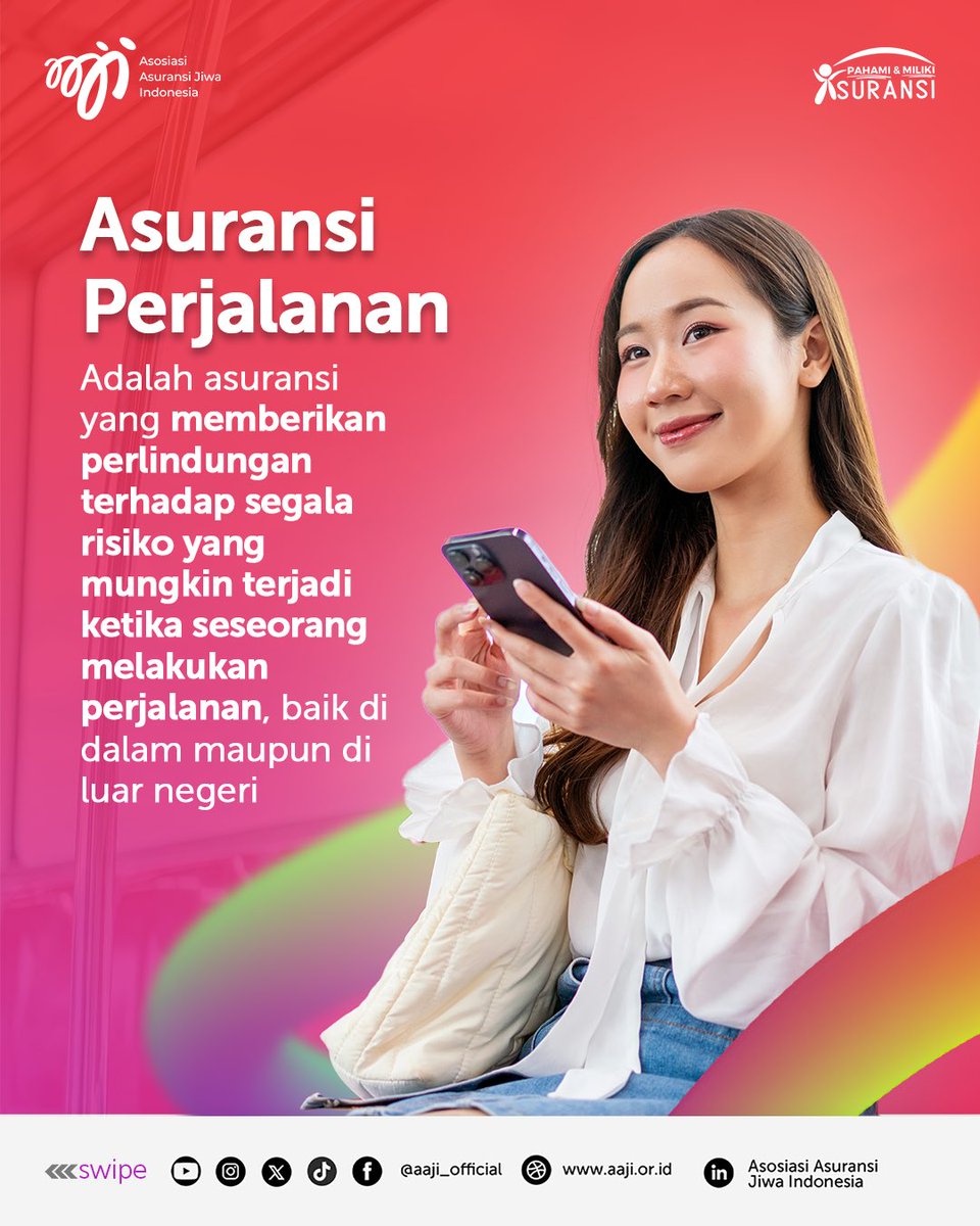 aaji_official's tweet photo. Ada asuransi yang bisa jaga kenyamanan liburan mu ⁉️ Yuk intip apa itu asuransi perjalanan ☺️

#pahamidanmilikiasuransi #transformasidankolaborasi #asuransijiwa https://t.co/TZ8r4cr6vQ