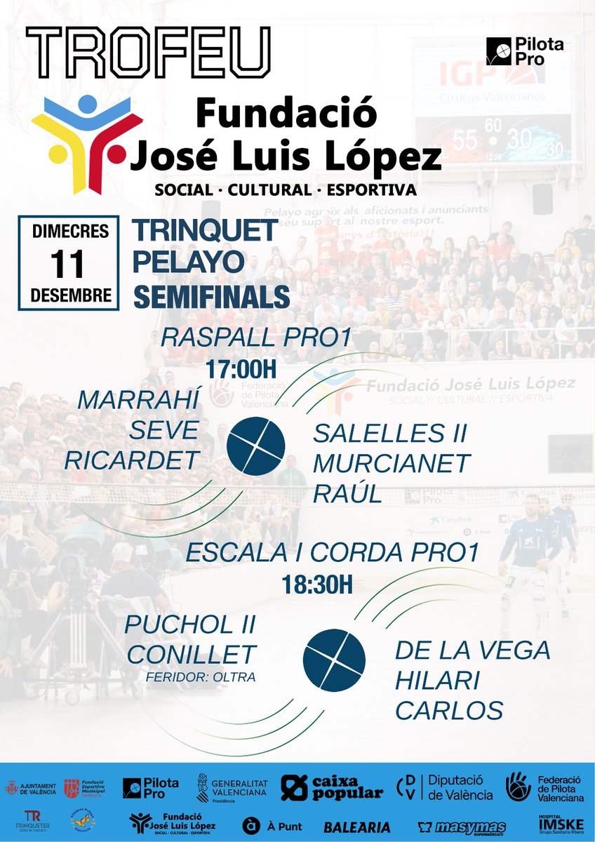 pilotapro's tweet photo. 📅 Dimecres 11 continua a Pelayo el Trofeu Fundació José Luis López

#moulapilota #escalaicorda #raspall #raspallmasculí https://t.co/Z6wkmiV3Wz