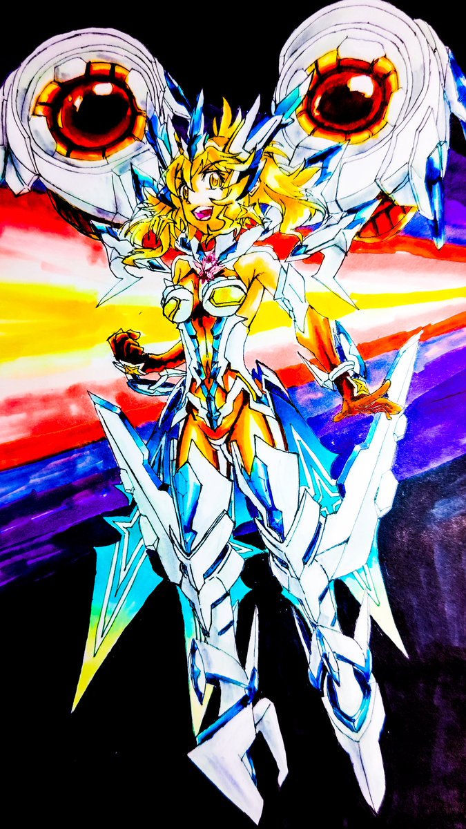 このギア形態のビッキーと、そして未来さんが線の情報量的に苦労のし