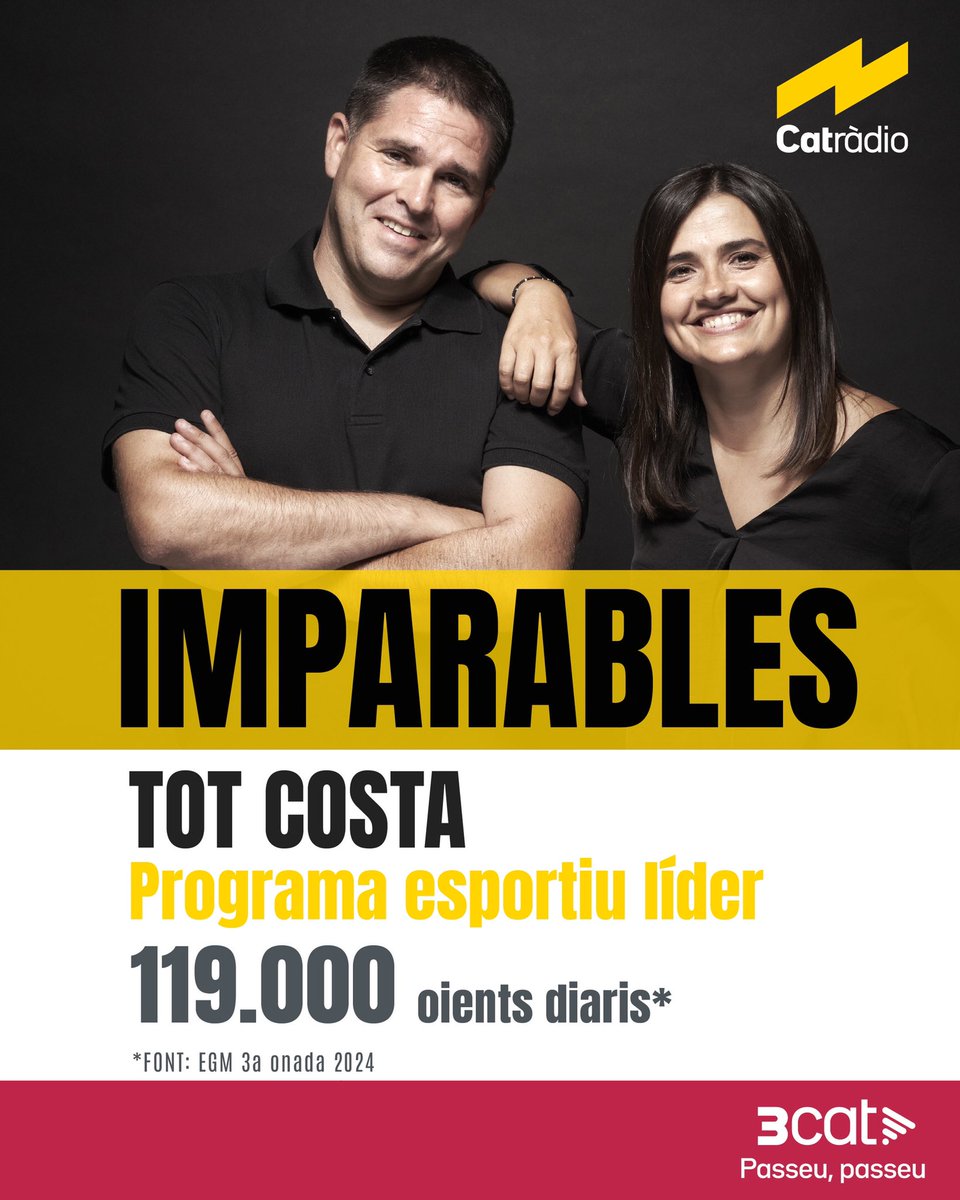 🙌🏻 Imparables a l'#EGM! 

Gràcies per ser-hi! 

catradio.top/EGM_3onada2024