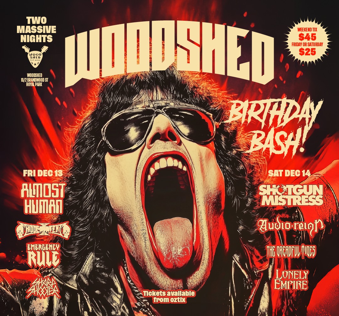 HiFiWay (@hifiwaypopchron) on Twitter photo Woodshed are celebrating another birthday with a big bash this Friday and Saturday night with a monster line up. Friday night is massive including Almost Human, <a href="/hiddenintentaus/">Hidden Intent</a> <a href="/EmergencyRule/">Emergency Rule</a> and Sharp Shooter Band as is Saturday with <a href="/ShotgunMistress/">Shotgun Mistress</a> <a href="/AudioReignBand/">Audio Reign</a> , The Woodshed are celebrating another birthday with a big bash this Friday and Saturday night with a monster line up. Friday night is massive including Almost Human, <a href="/hiddenintentaus/">Hidden Intent</a> <a href="/EmergencyRule/">Emergency Rule</a> and Sharp Shooter Band as is Saturday with <a href="/ShotgunMistress/">Shotgun Mistress</a> <a href="/AudioReignBand/">Audio Reign</a> , The
