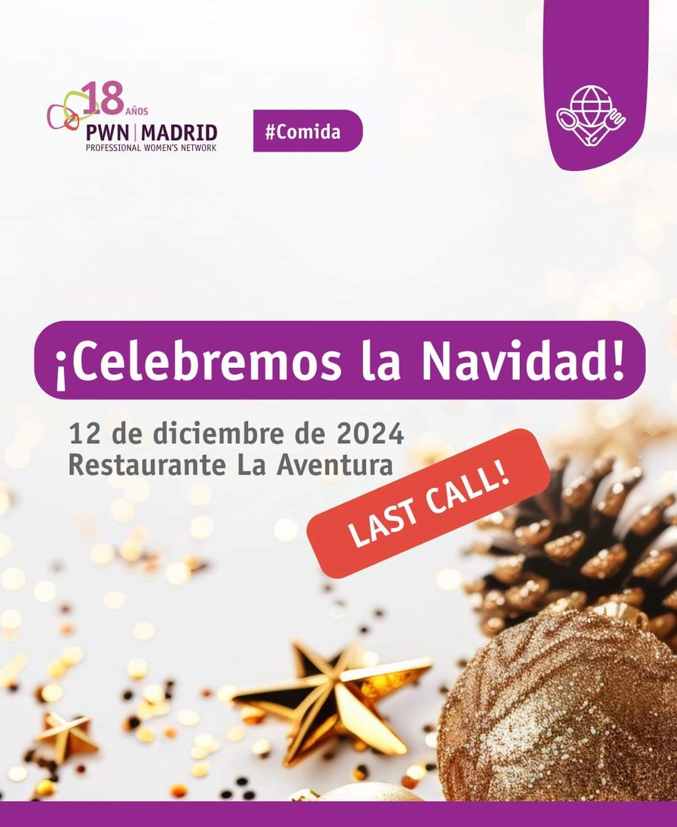 ¡La Navidad está a la vuelta de la esquina, y no hay mejor manera de celebrarla que junt@s!

Regístrate en este enlace: pwnmadrid.org/events/pwn-mad…

#pwnmadrid #comidadenavidad