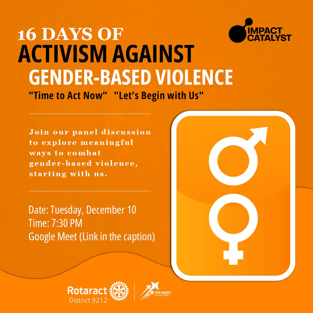 racjkuat's tweet photo. 16 Days of Activism Against Gender-Based Violence 🌟
"Time to Act Now" ✊ "Let's Begin with Us"

💡 Be part of the change. Together, we can create a brighter future free from violence.

#16DaysOfActivism #EndGBV #GenderEquality #Rotaract9212 #ImpactCatalyst https://t.co/odC8g7ZNuD