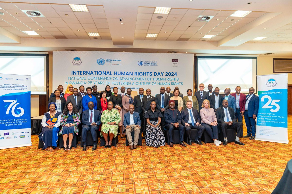 HumanRightsRW's tweet photo. The Commission alongside with various partners celebrated the International Human Rights Day and the 25th anniversary of the Rwanda National Commission for Human Rights. This year's theme is “Advancement of Human Rights in Rwanda: 25 Years of Fostering a Culture of Human Rights". https://t.co/jSrqRd4t7k