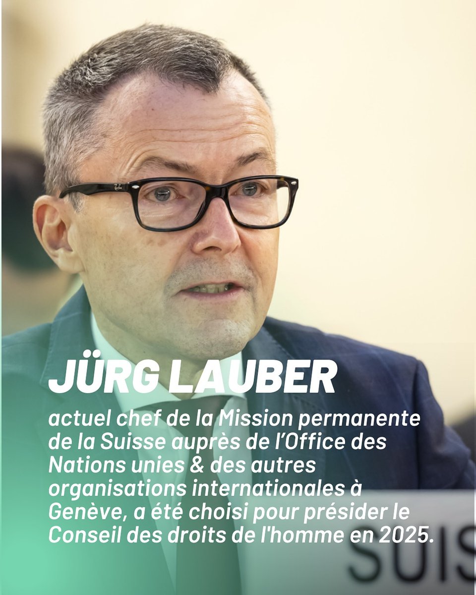Ambsuissealg's tweet image. Le diplomate suisse Jürg Lauber présidera le Conseil des droits de l’homme en 2025. 
En octobre, la Suisse a été réélue au conseil par l’Assemblée générale pour la période 2025-27; elle y rejoint l’Algérie, élue pour la période 2023-25.
#droitsdelhomme #conseildroitsdelhomme #onu