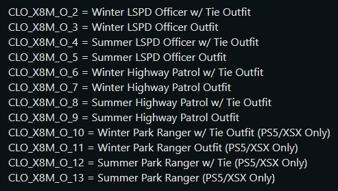 Police Outfits
#GTAOnline