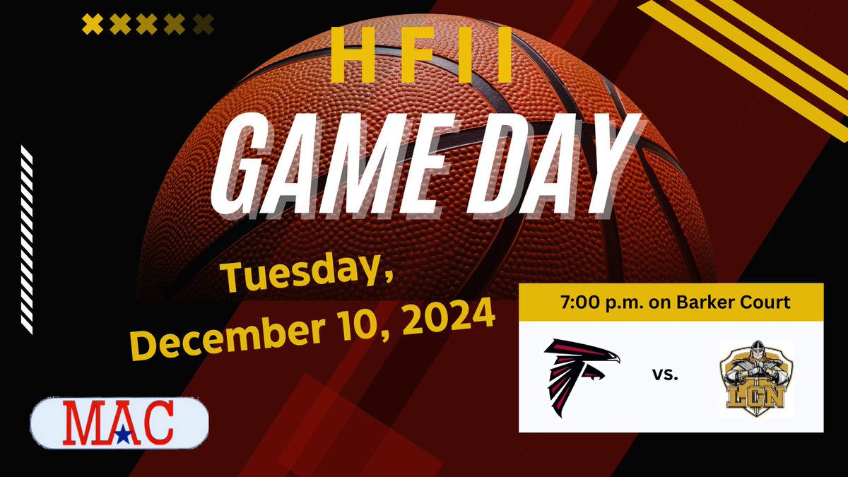 🏀 Game Day! 🏀
📍 Home on Coach Barker Court
🆚 L'Anse Creuse North
🕒 Varsity Tip-off: 7:00 PM | JV at 5:30 PM | Freshman at 4:00 PM
🏫 Let's pack the gym! 💪 #GoFalcons

<a href="/HFIISTUDENTSEC/">The Nest</a> 
<a href="/HF2ATHLETICS/">HFII Athletics</a>