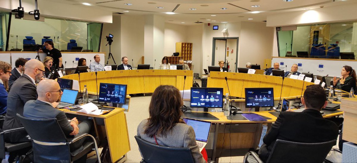 EUdigitalsme's tweet photo. A unique #AI #matchmaking session is taking place at JDE60 at the @EU_EESC to #connect, #network, and partner with peer innovators!

In partnership with @AIonDemand, the stage is set for an introductory discussion with:
- Cécile Huet (@DigitalEU)
- Carolyn Kelleher (AI-on-Demand)
- Eugenio Bertino (Hausme)
- @Erman_Atak (@HybridCore1)

#DSMEsummit