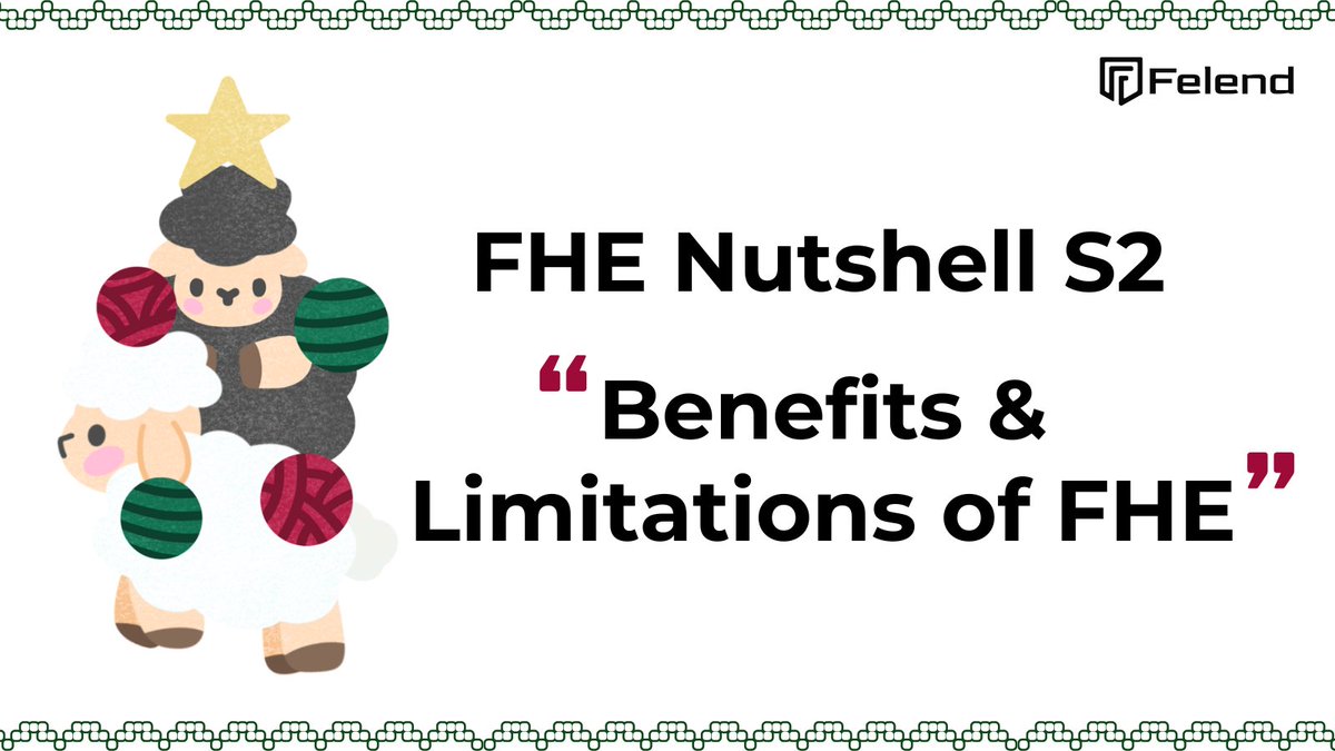 Welcome to the 2nd FHE Nutshell Series for beginners! Let’s explore the benefits &amp; limits of FHE🔱 Starting with its strengths!

1️⃣ Privacy at Every Stage
With FHE, data stays encrypted during computation, storage &amp; transmission. Even if HACKED, it can’t be read or misused.