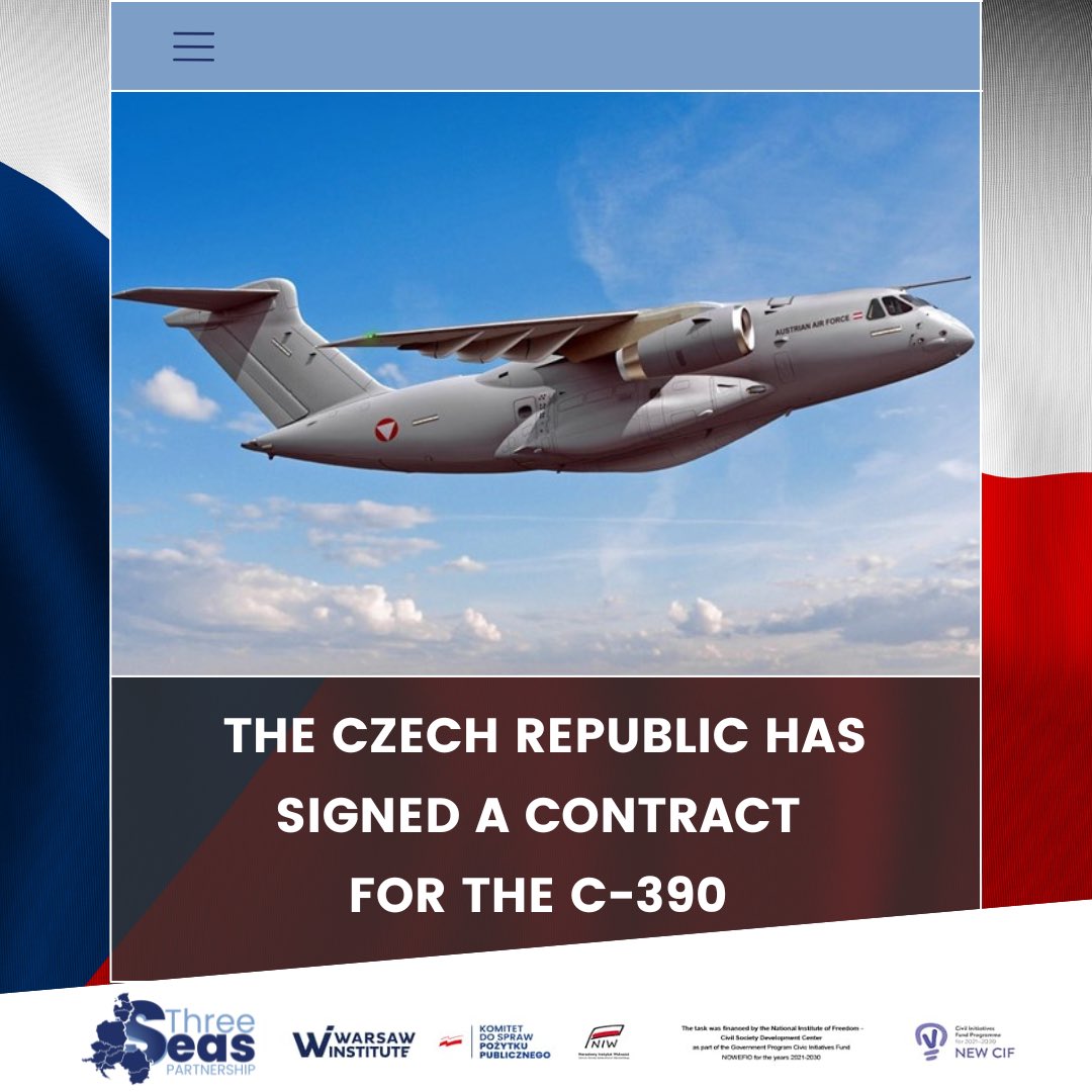 3S_Partnership's tweet photo. 🇨🇿The Czech Republic has signed a contract for the C-390 

🔸On October 25, the Czech Ministry of Defense signed an agreement with the Brazilian Embraer for the purchase of two C-390 Millennium multi-role transport aircraft 1/ https://t.co/juZtvAXi0P